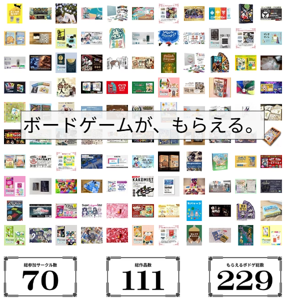 【土-B05】残り３時間！！本日応募締切！！「ボードゲームが、もらえる」特別企画　応募最短１分！　　日本最大規模のゲームマーケットで特別キャンペーン！ボドゲをプレゼント！！
